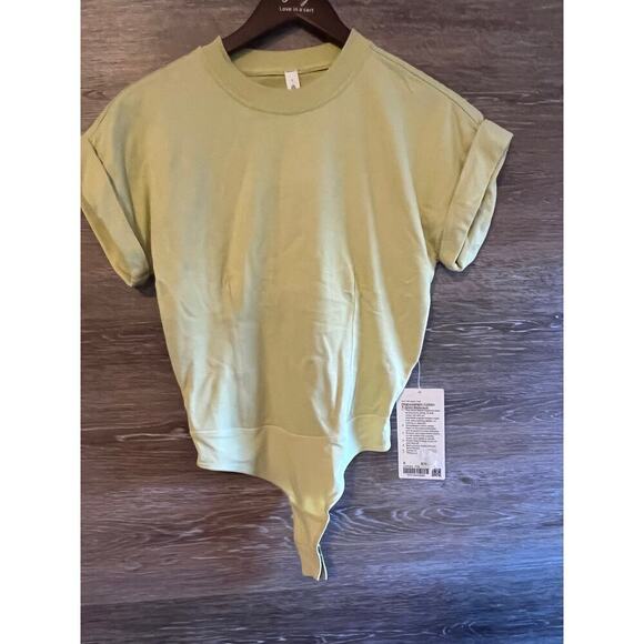 lululemon athletica Tops - Lululemon Heavyweight Cotton T-shirt Bodysuit green Size Small